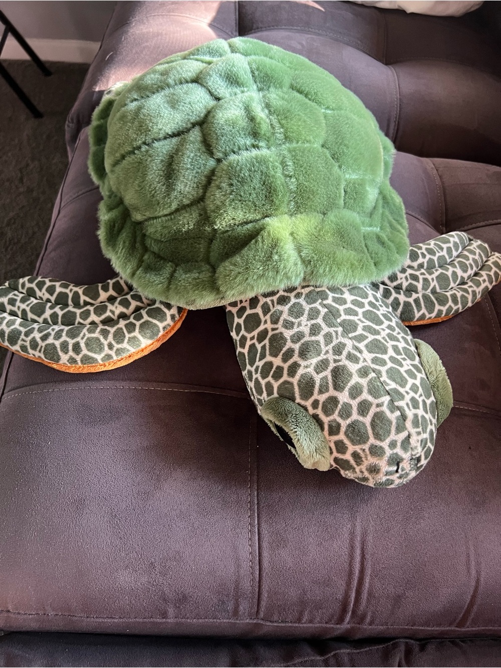 Green Plush Sea Turtle Toy - Soft Decorative Stuffed Animal